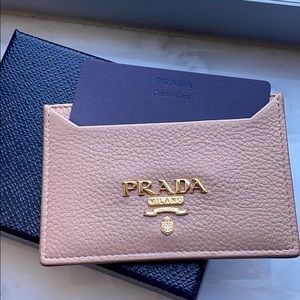Prada card holder pink